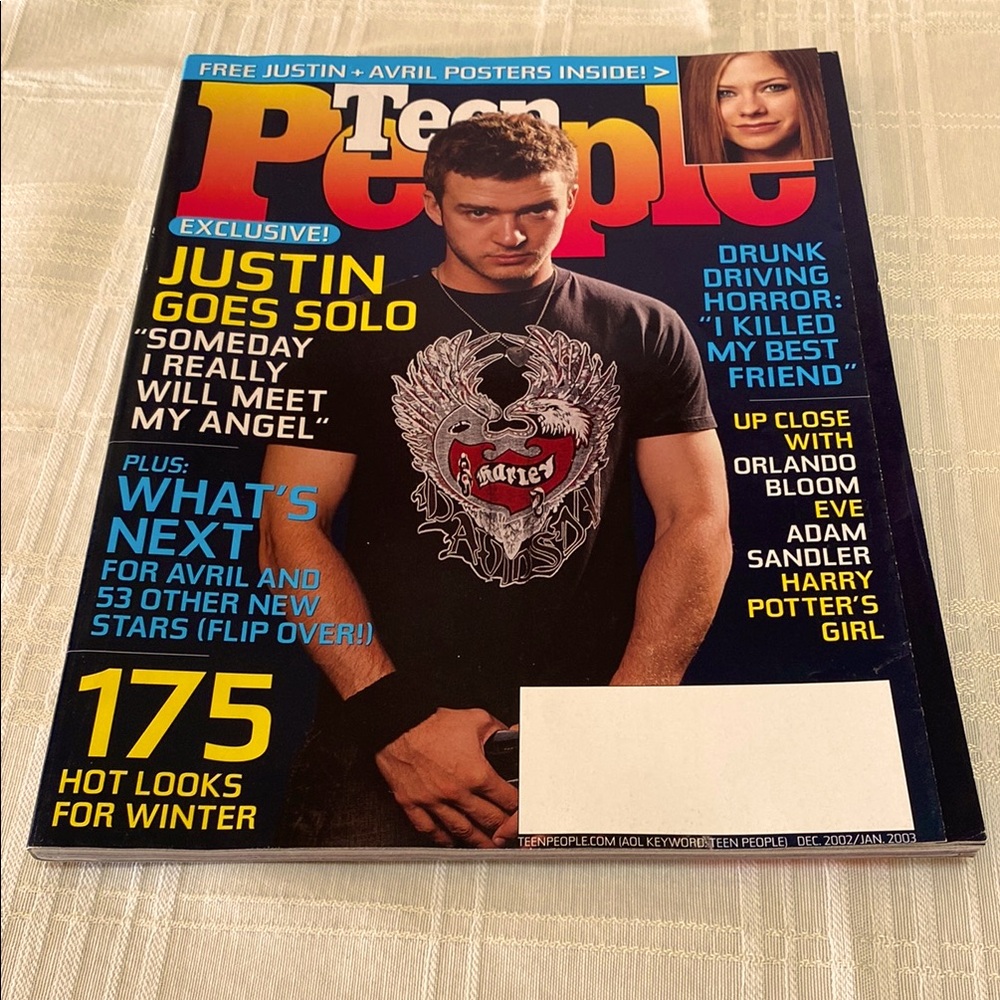 Teen People Magazine, Justin Timberlake, Avril Lavigne